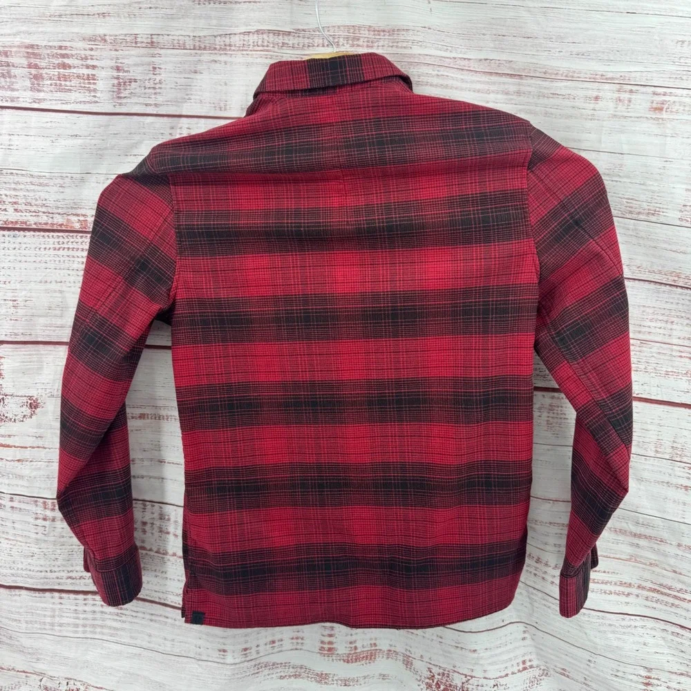 Lululemon Flannel Shirt Mens Size Small  Red Black Plaid Long Sleeve Button Down